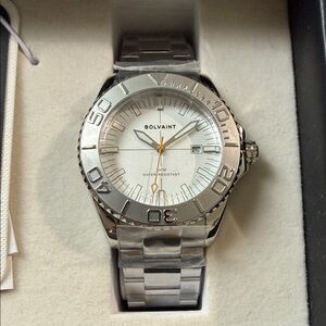 BOLVAINT Silver Men's Stainless Steel Watch - White Dial